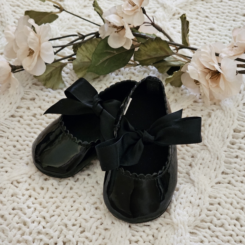 Darling Black Patent Ribbon Shoes